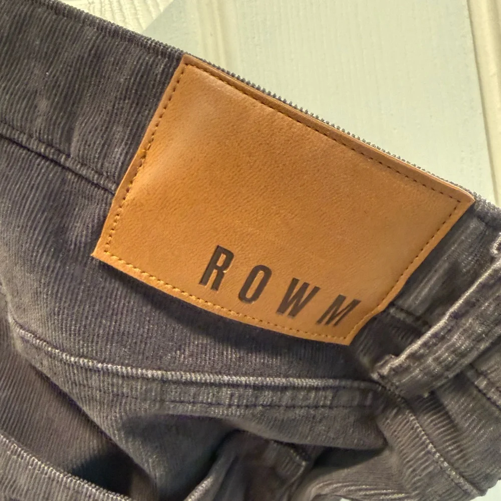 💙👉🔥ROWM Men’s Jeans 36x34 Dark Gray Corduroy Straight Fit Casual Denim Jeans